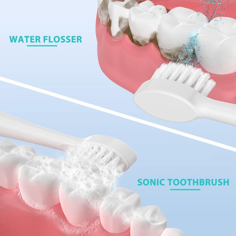 ZoCCee Replacement Brush Heads for Waterpick Sonic Fusion 2.0 Flossing Toothbrush with Cover, Compact, 5 Count White, Soft Bristles, Compact Size - Image 4